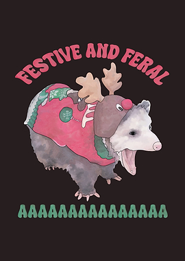 Festive and Feral, Christmas Opossum
