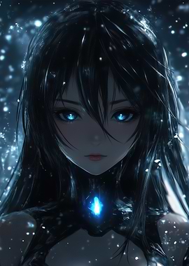 Anime Girl with Blue Eyes