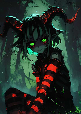 Green-Eyed Demon Girl