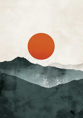 Minimalist Mountain Sunset