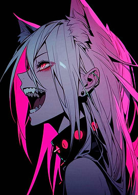 Anime Girl with Pink Hair