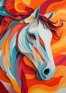 Papercut Horse Portrait