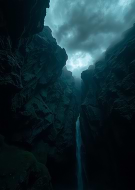 Waterfall in a Canyon