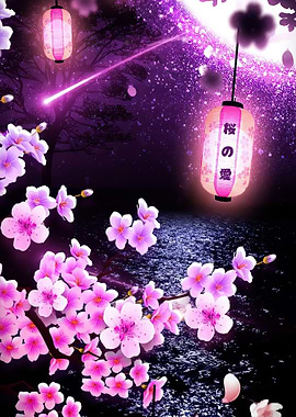 Japanese Cherry Blossom Night