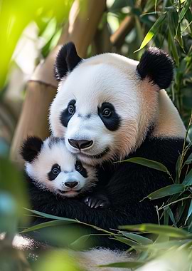 Panda Mom and Cub