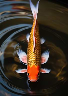 Koi Fish in Pond