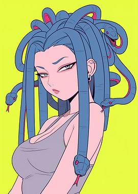 Anime Medusa with Snakes