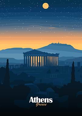 Athens Skyline at Night