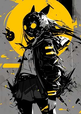 Black and Yellow Anime Girl