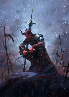 Demon Warrior in Snow