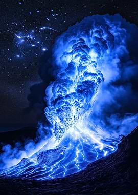 Blue Volcano Eruption