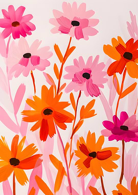 Orange and Pink Flowers