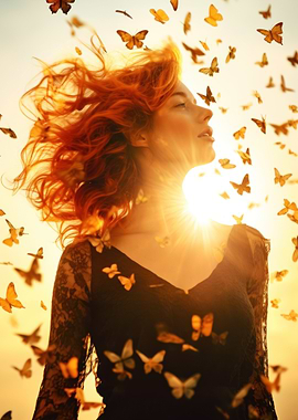 Woman with Butterflies