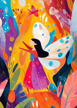 Fauvist Fairy in a Vibrant Magical Forest
