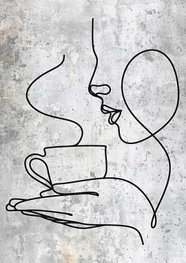 Coffee Bar Line Art Coffee Cup