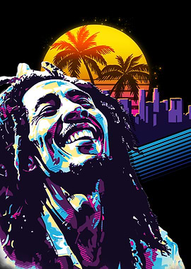 Bob Marley Retro Art