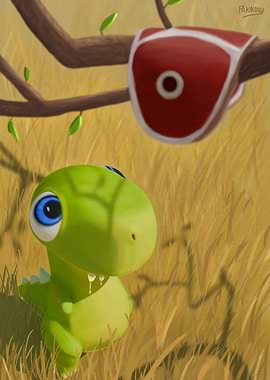 Cute Dinosaur is hungry