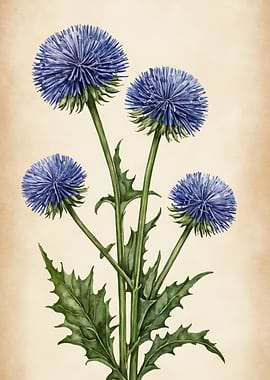 Prickly Beauty: A Cluster of Blue Globe Thistles