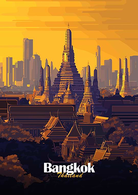 Bangkok Temple Skyline