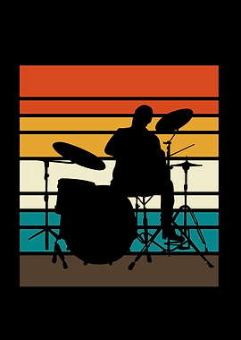Drummer Silhouette Sunset