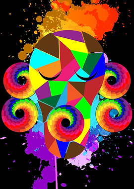 Abstract Colorful Face
