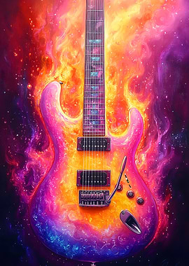 Electric Guitar in Flames