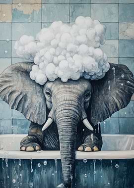 Elephant in a Bath