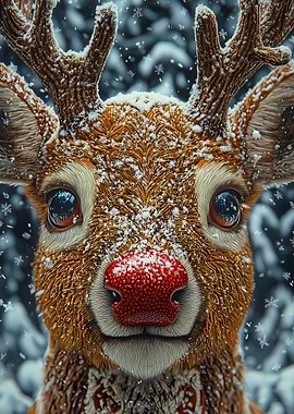 Reindeer in Snow Christmast