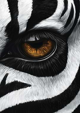 Zebra Eye Close-Up