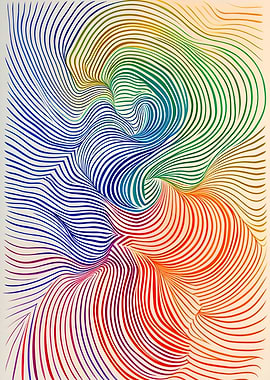 Rainbow Line Art