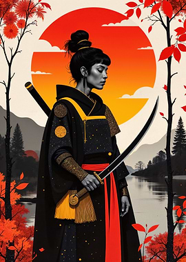 Samurai Woman with Sword