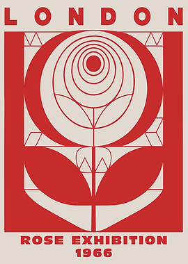 Floral Bauhaus Exhibition in Red