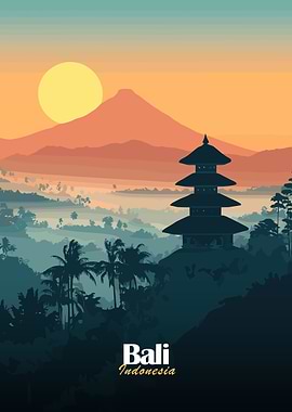 Bali Sunset Landscape