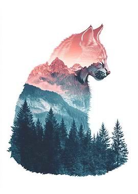 Mountain Cat Silhouette