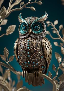 Ornate Owl Figurine