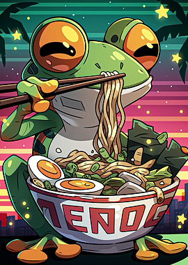 Frog Eating Ramen