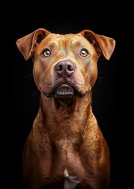 Brown Pit Bull Portrait