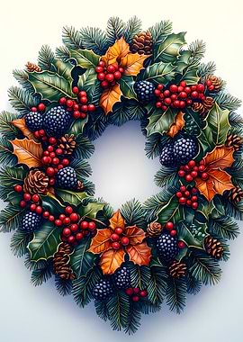 Christmas Wreath with Berries