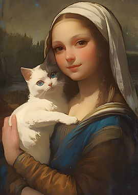 Cat and Mona Lisa