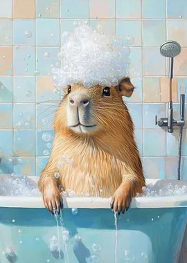 Capybara Bath Time
