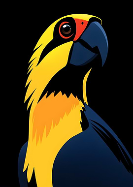 Yellow Parrot Illustration