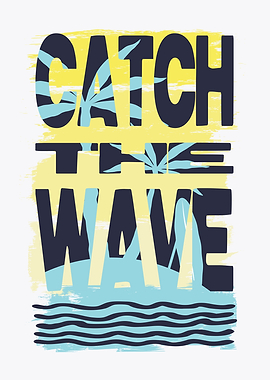Surfing enthusiast motivational illustration.