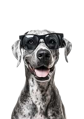 Cool Great Dane Dog Wearing Sunglasses