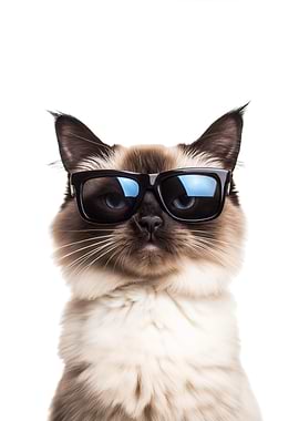 Cool Ragdoll Cat in Sunglasses