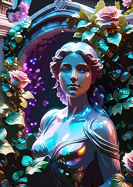 Mystical Statue in Garden