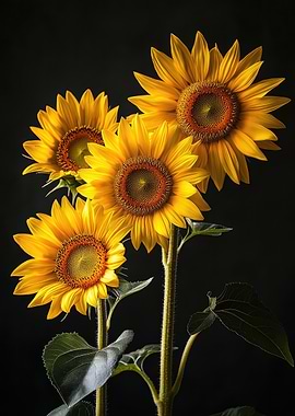 Four Sunflowers