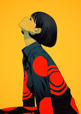 Anime Girl in Red and Black