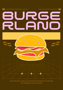 Burgerland Retro Poster