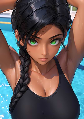 Anime Girl in Swimsuit
