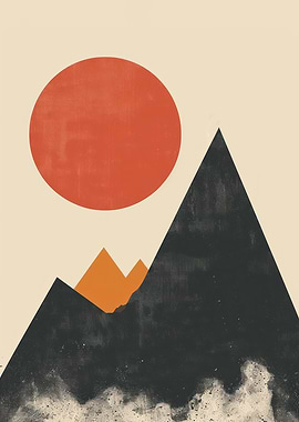 Minimalist Mountain Sunset